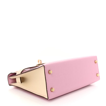 Hermes Epsom Horseshoe Mini Kelly Sellier 20 Mauve Sylvestre Craie 4 of 11