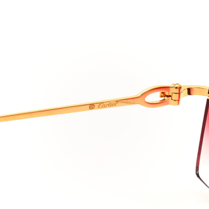 Cartier Metal Square Sunglasses CT00500 Gold Red 5 of 8