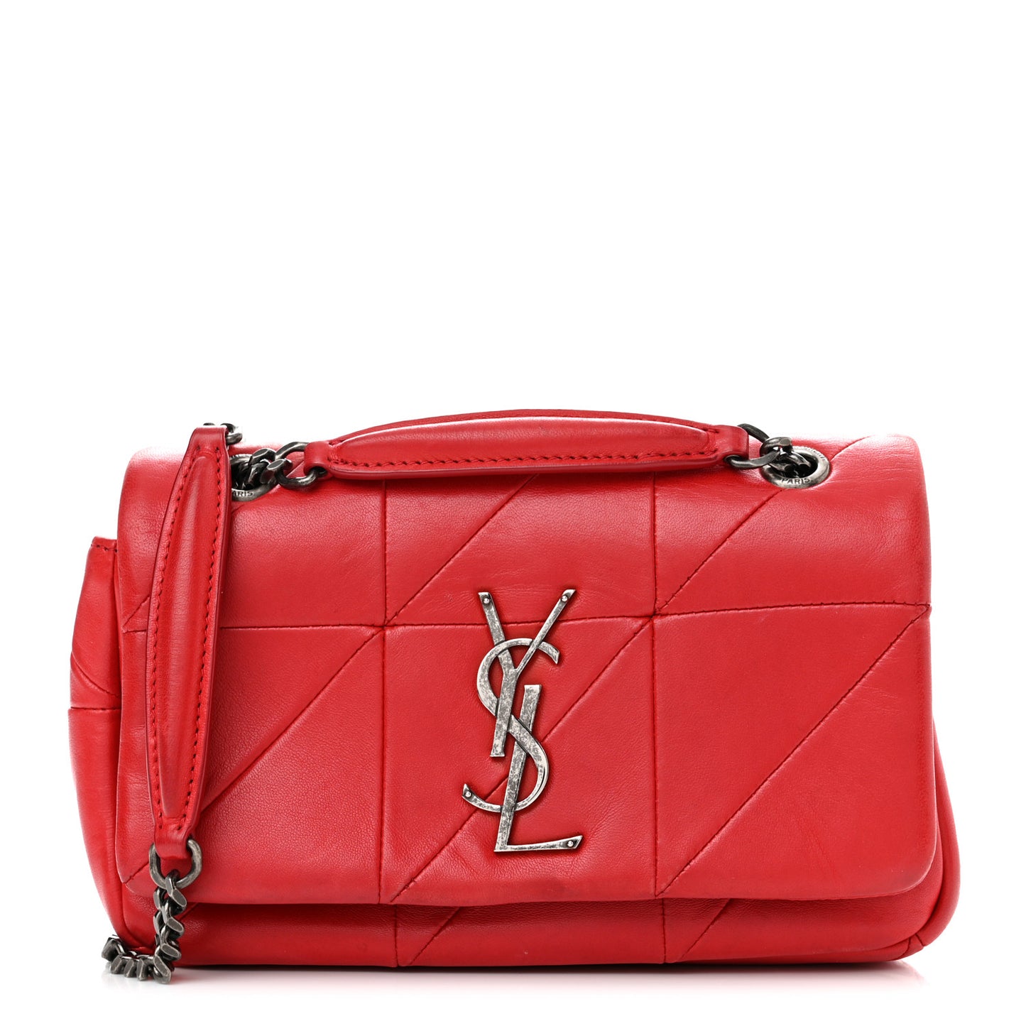 Lambskin Patchwork Monogram Small Jamie Red
