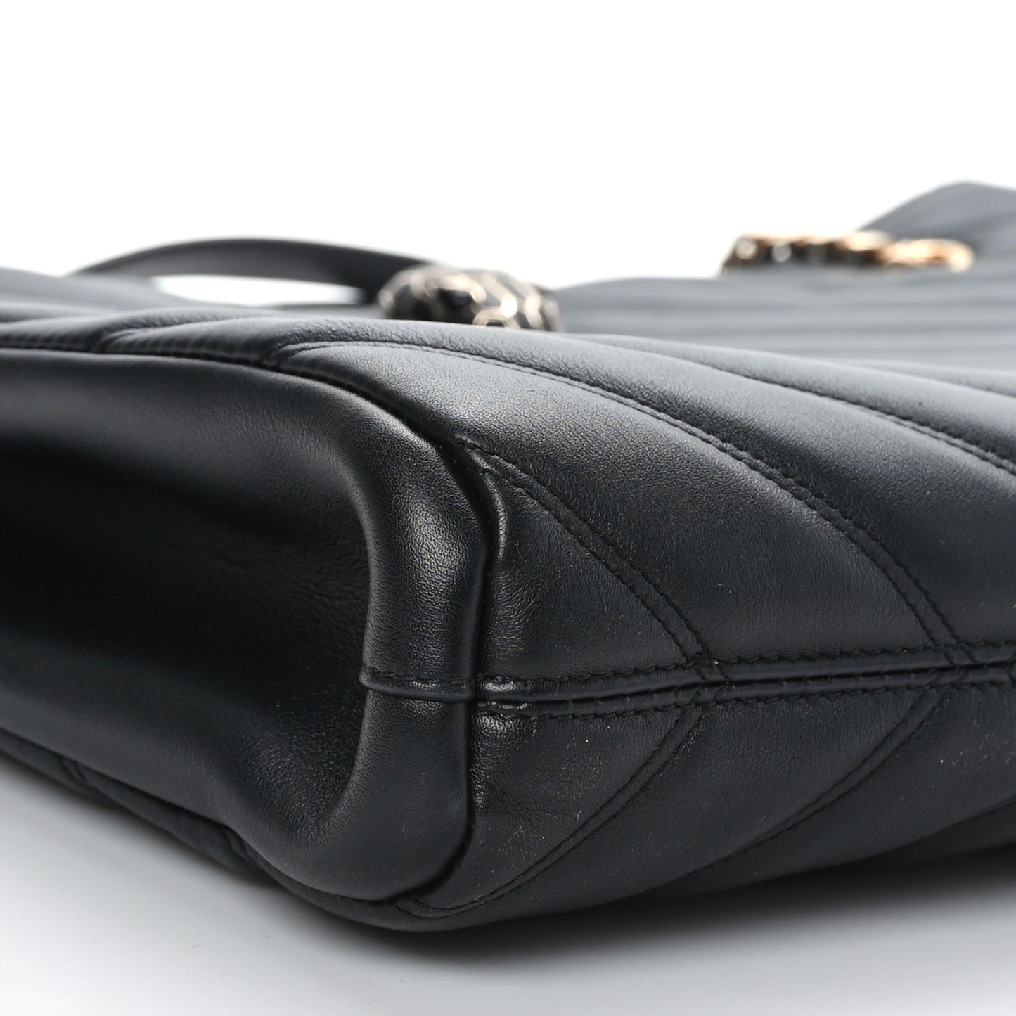 Calfskin Matelasse Serpenti Cabochon Tote Bag Black