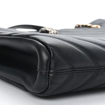 Bulgari Calfskin Matelasse Serpenti Cabochon Tote Bag Black 7 of 8