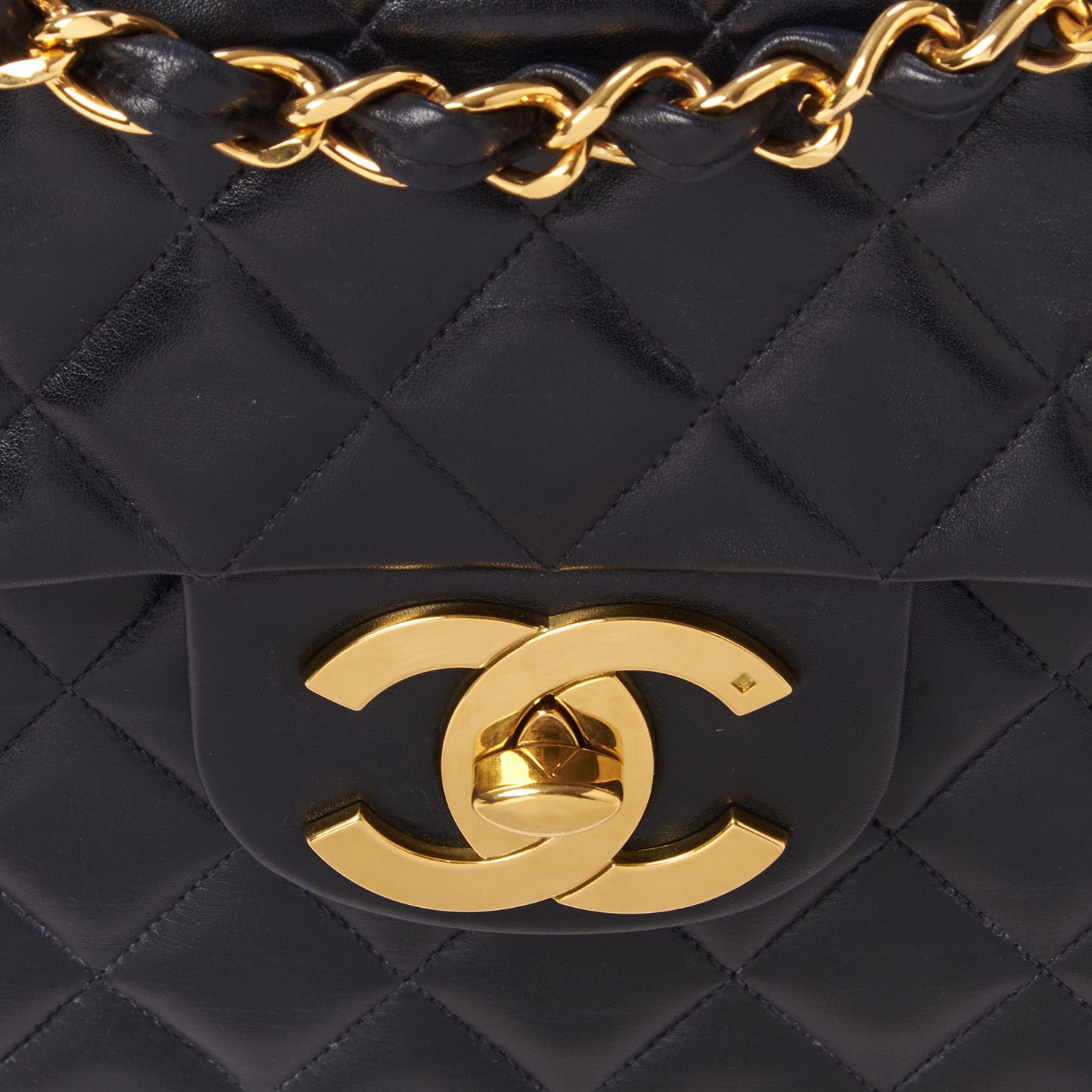 Chanel Lambskin Quilted XL Jumbo Single Flap Black 8 of 10