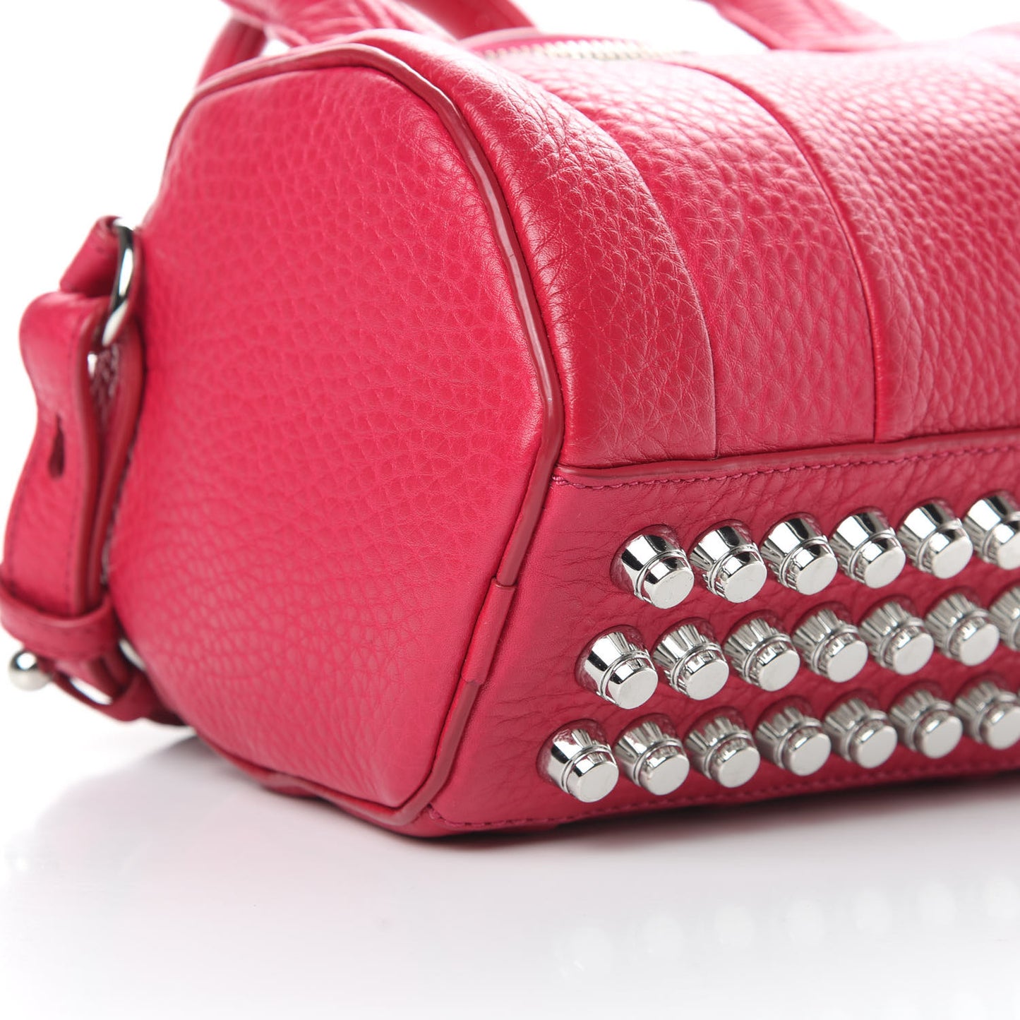 Pebbled Lambskin Mini Rockie Fuchsia Rhodium Hardware