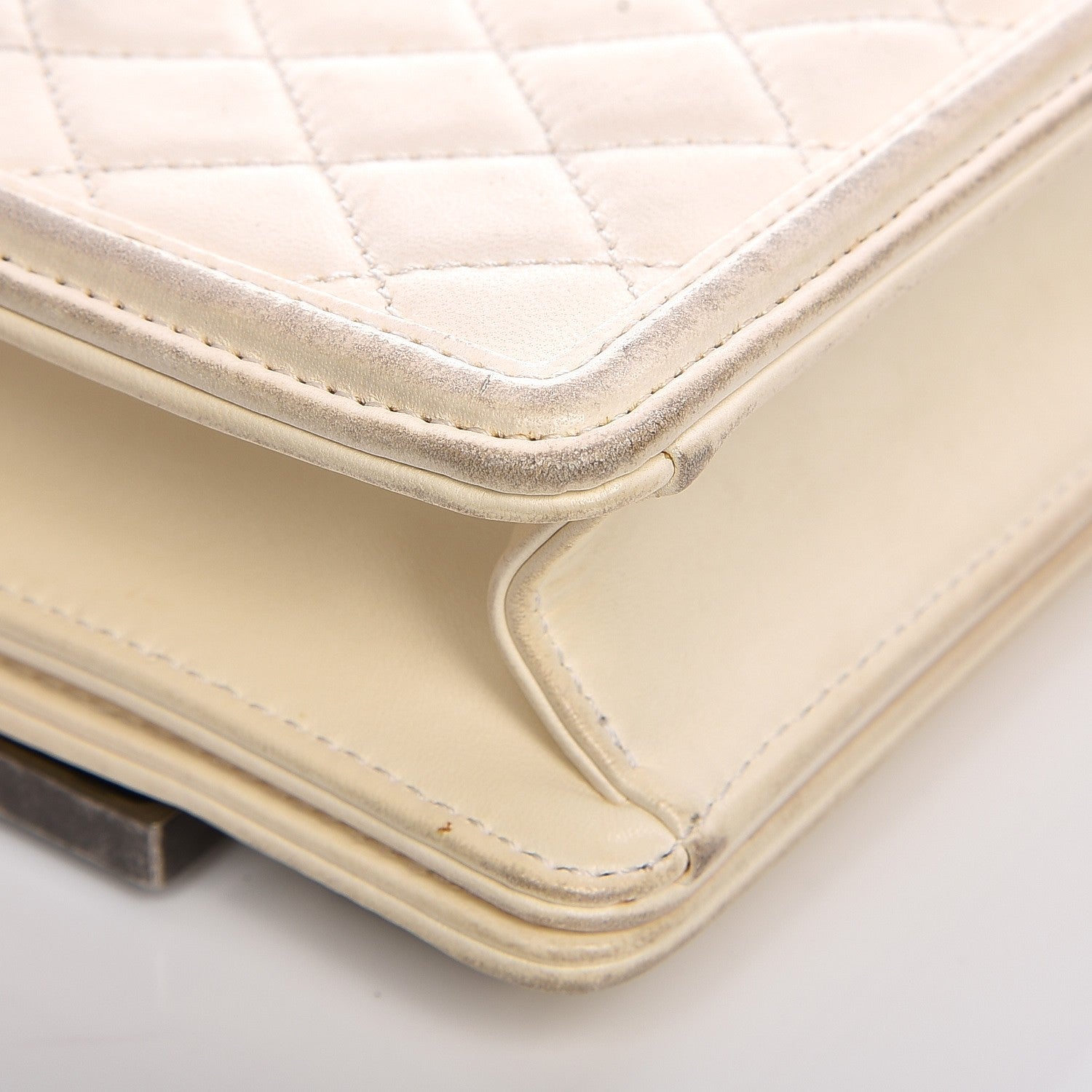 Chanel Lambskin Plexiglass Boy Brick Flap Dark White 14 of 16