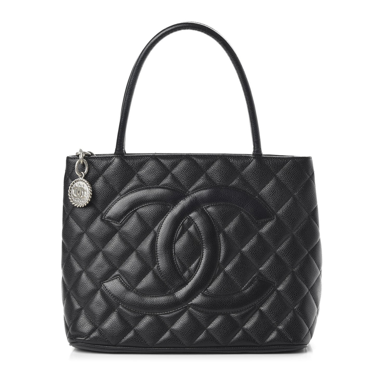 Caviar Quilted Medallion Tote Black