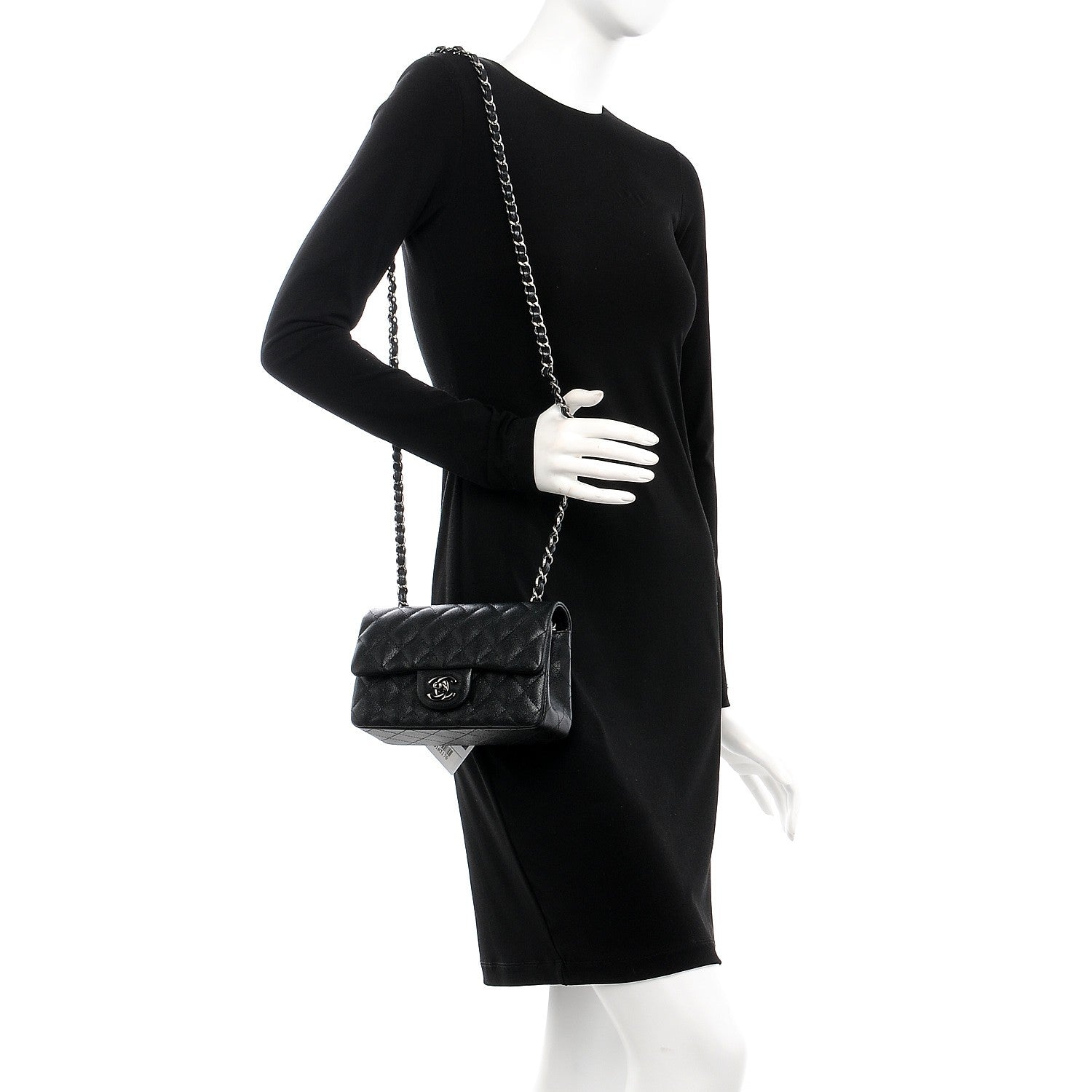 Chanel Iridescent Caviar Quilted Mini Rectangular Flap Black 2 of 8