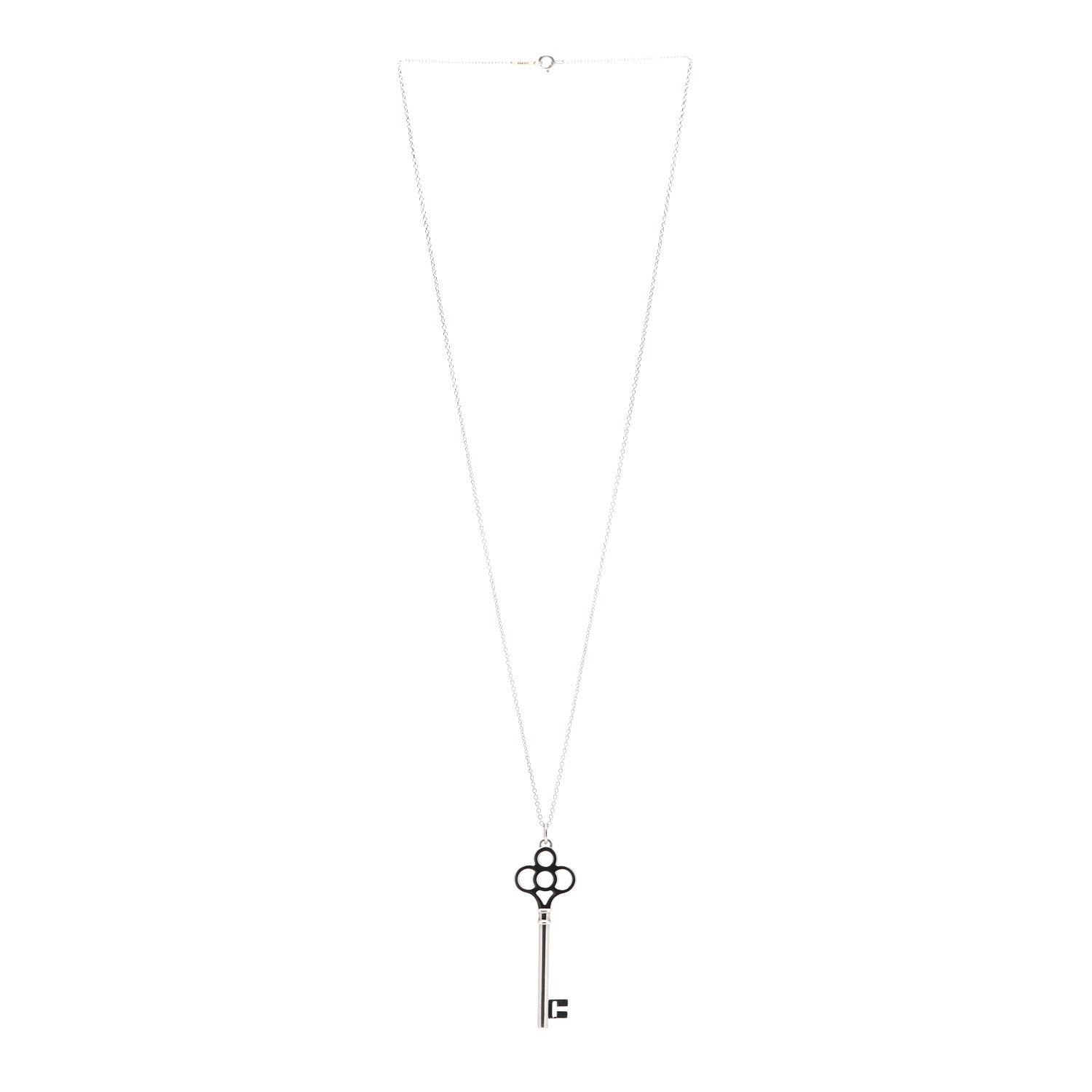 Tiffany Sterling Silver Large Crown Key Pendant Necklace 3 of 6