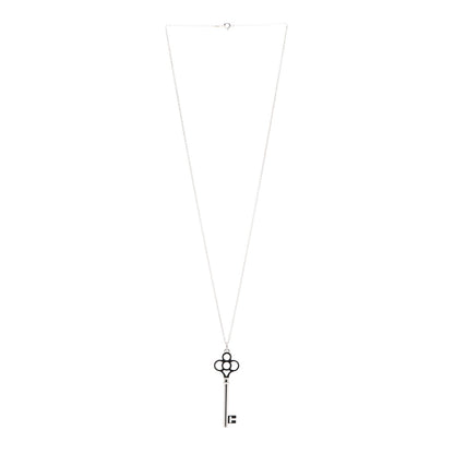Tiffany Sterling Silver Large Crown Key Pendant Necklace 3 of 6