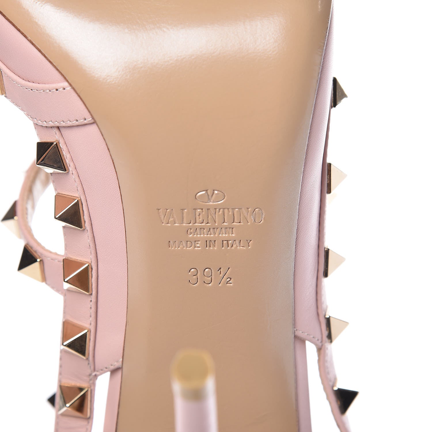 Valentino Garavani Calfskin Nappa Rockstud Ankle Strap 100mm Pumps 39.5 Water Rose 6 of 8
