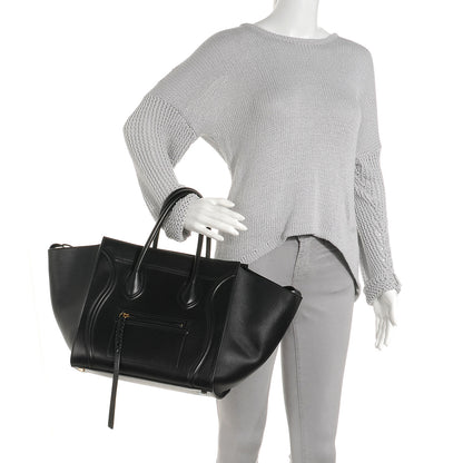 Celine Smooth Calfskin Medium Phantom Luggage Black 2 of 7