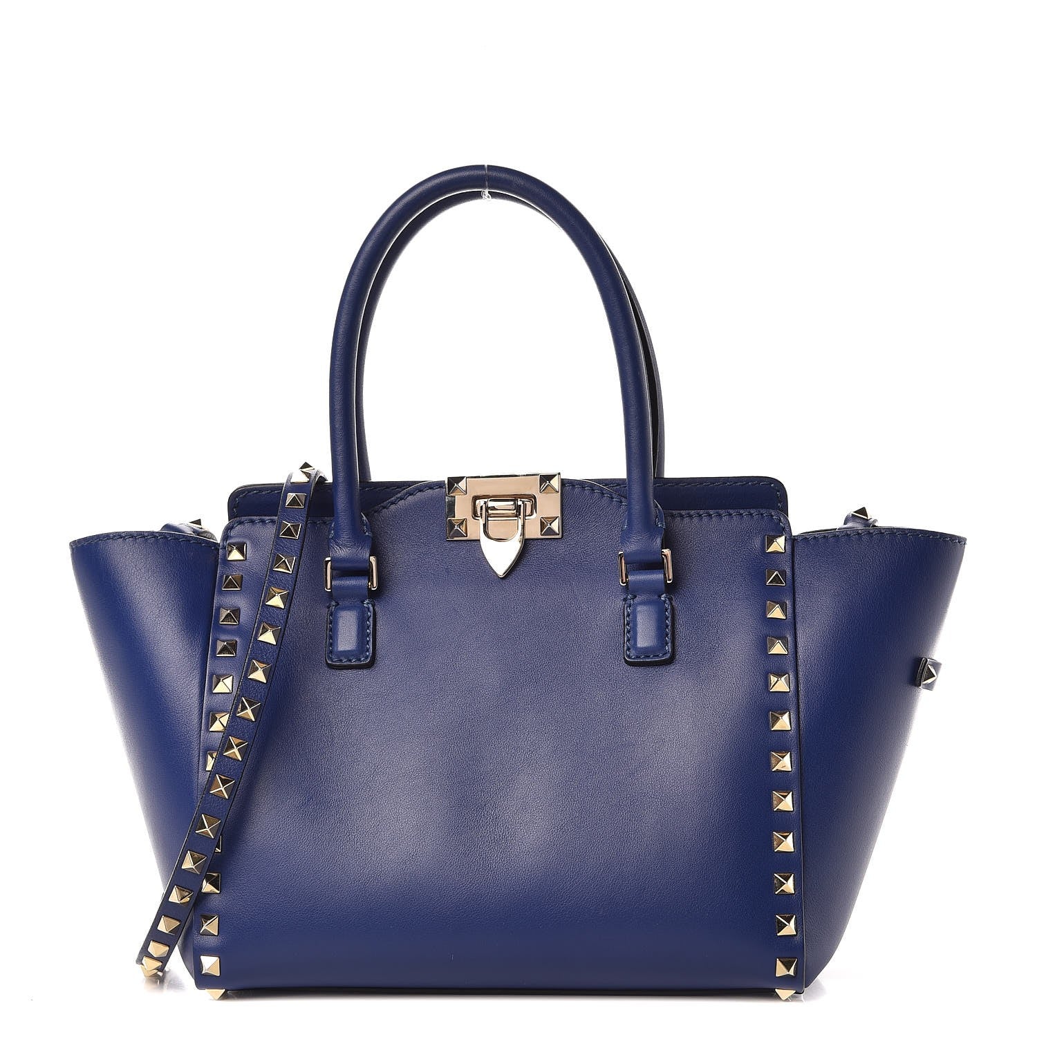 Valentino Garavani Vitello Small Rockstud Double Handle Tote Blue China 1 of 10