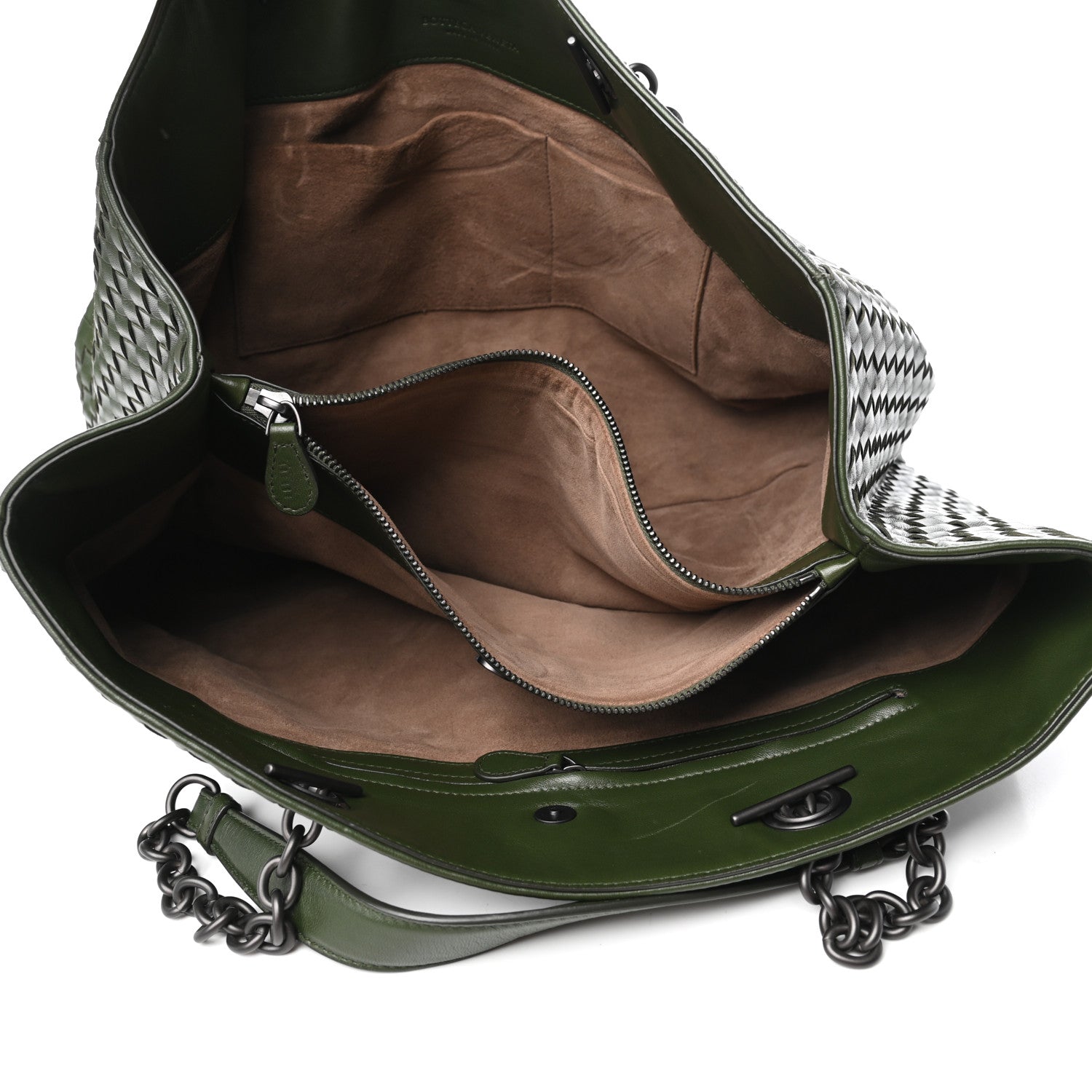 Bottega Veneta Nappa Intrecciato Large Classic Chain Strap Tote Green 5 of 9