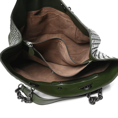 Bottega Veneta Nappa Intrecciato Large Classic Chain Strap Tote Green 5 of 9