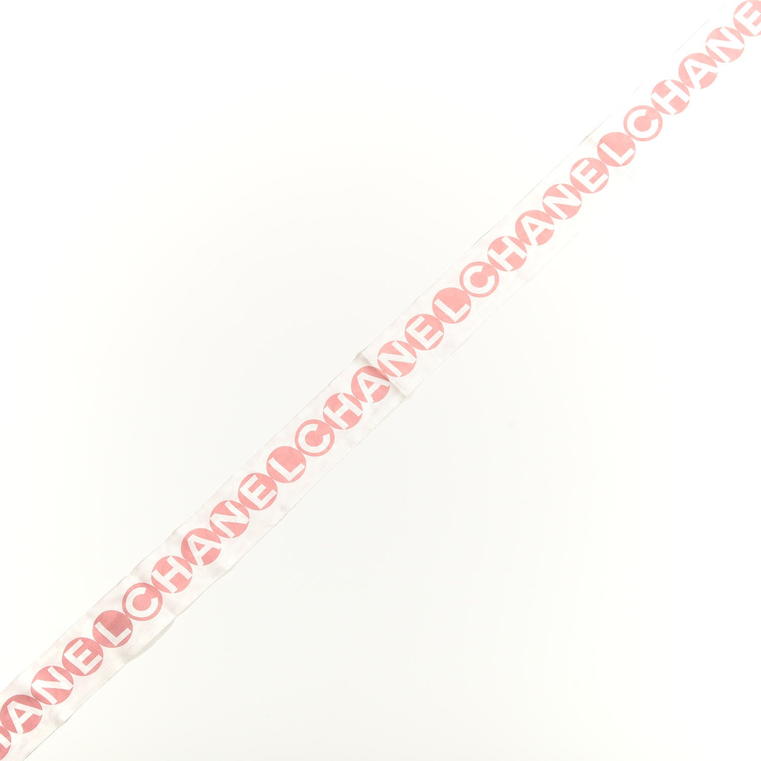 Chanel Silk CC Slim Bandeau Scarf Pink Grey 4 of 4