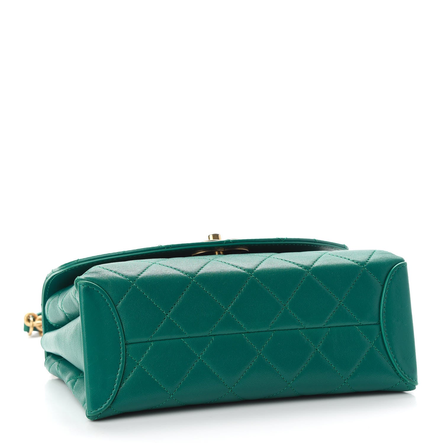 Chanel Lambskin Quilted Small Trendy Spirit Top Handle Bag Green 4 of 9
