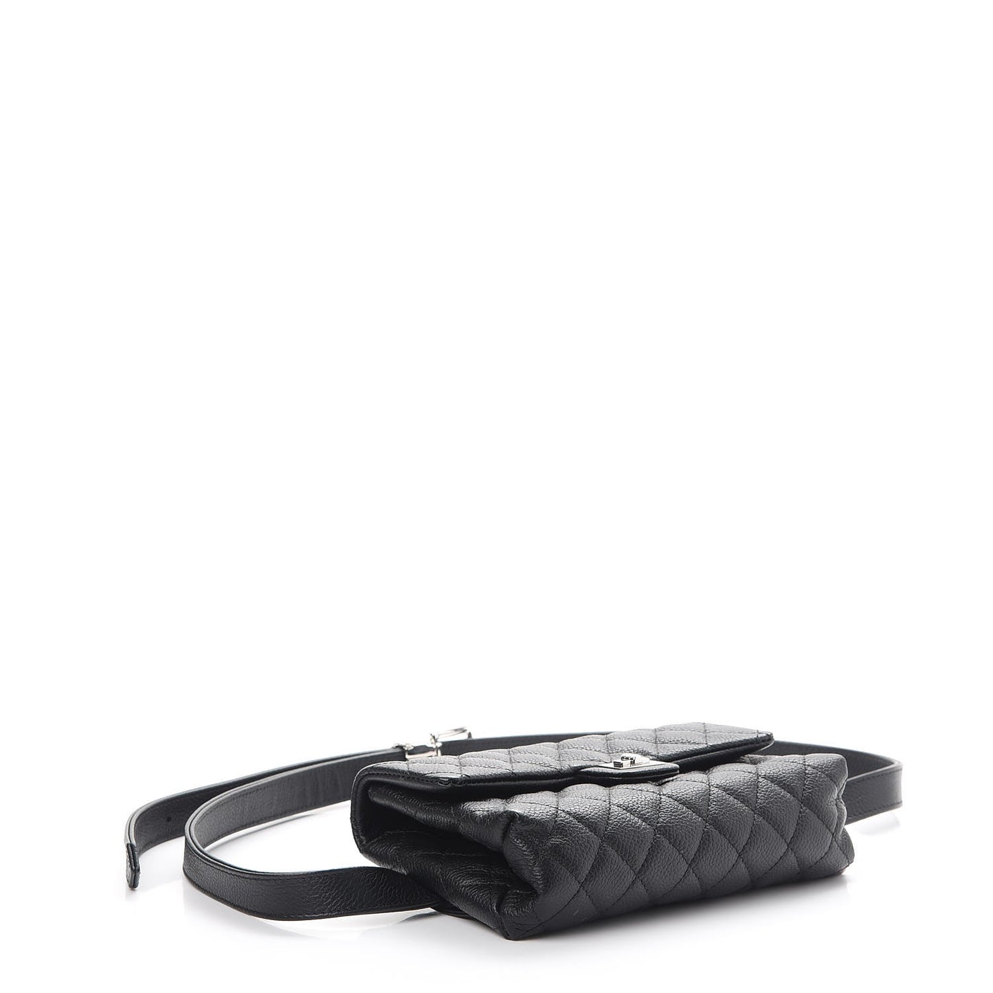 Grained Calfskin Quilted 2.55 Reissue Flap Belt Bag Clutch Black