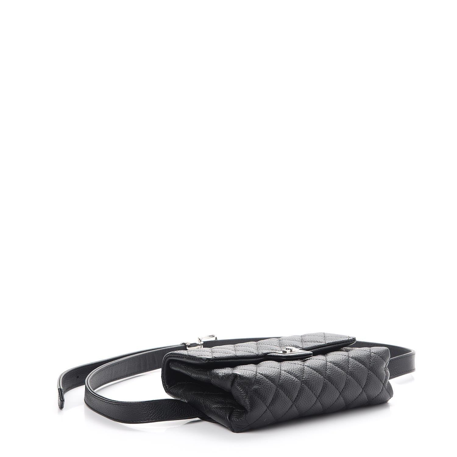 Chanel Grained Calfskin Quilted 2.55 Reissue Flap Belt Bag Clutch Black 3 of 7