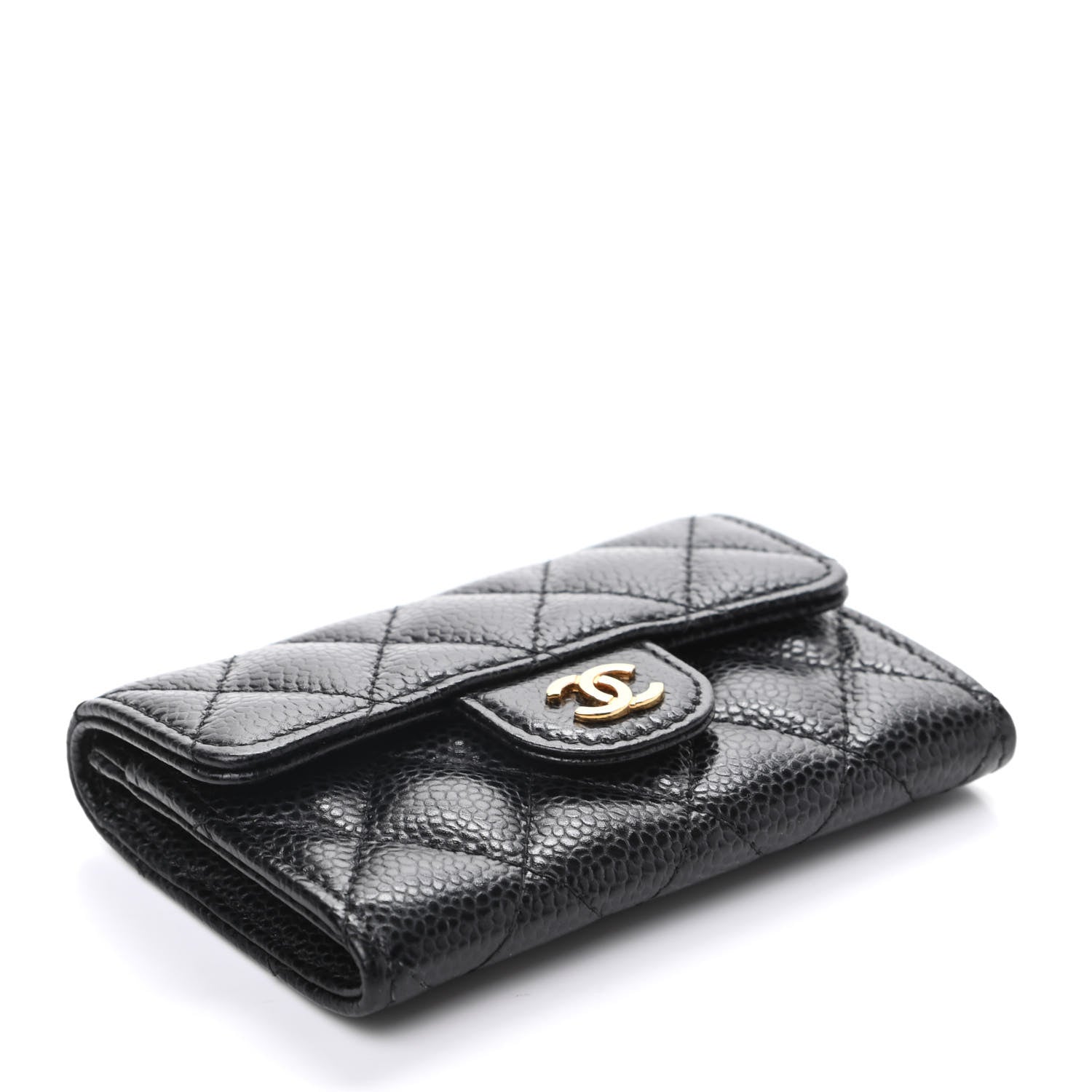 Chanel Caviar Quilted Flap Card Holder Wallet Black 4 of 9