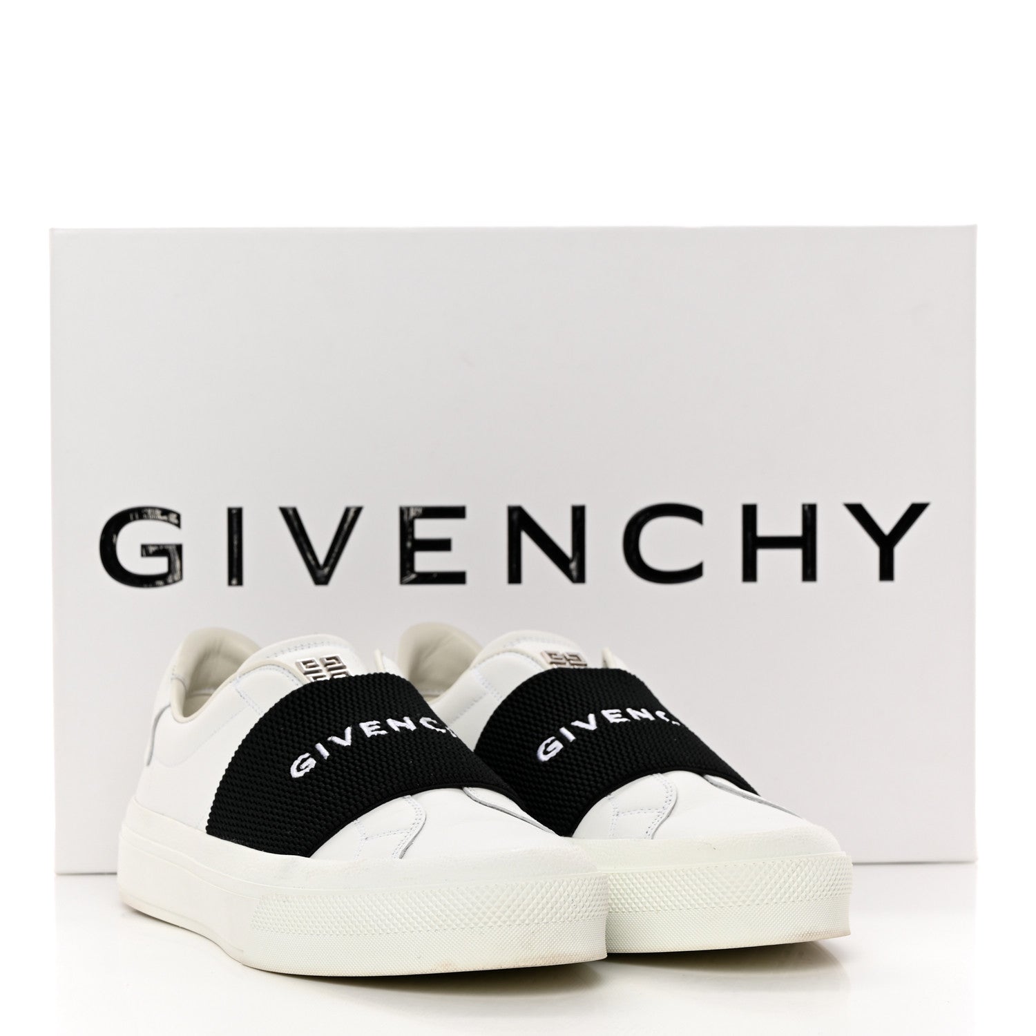 Givenchy Calfskin Band Logo Womens Urban Street Sneakers 39 White Black 19 of 19