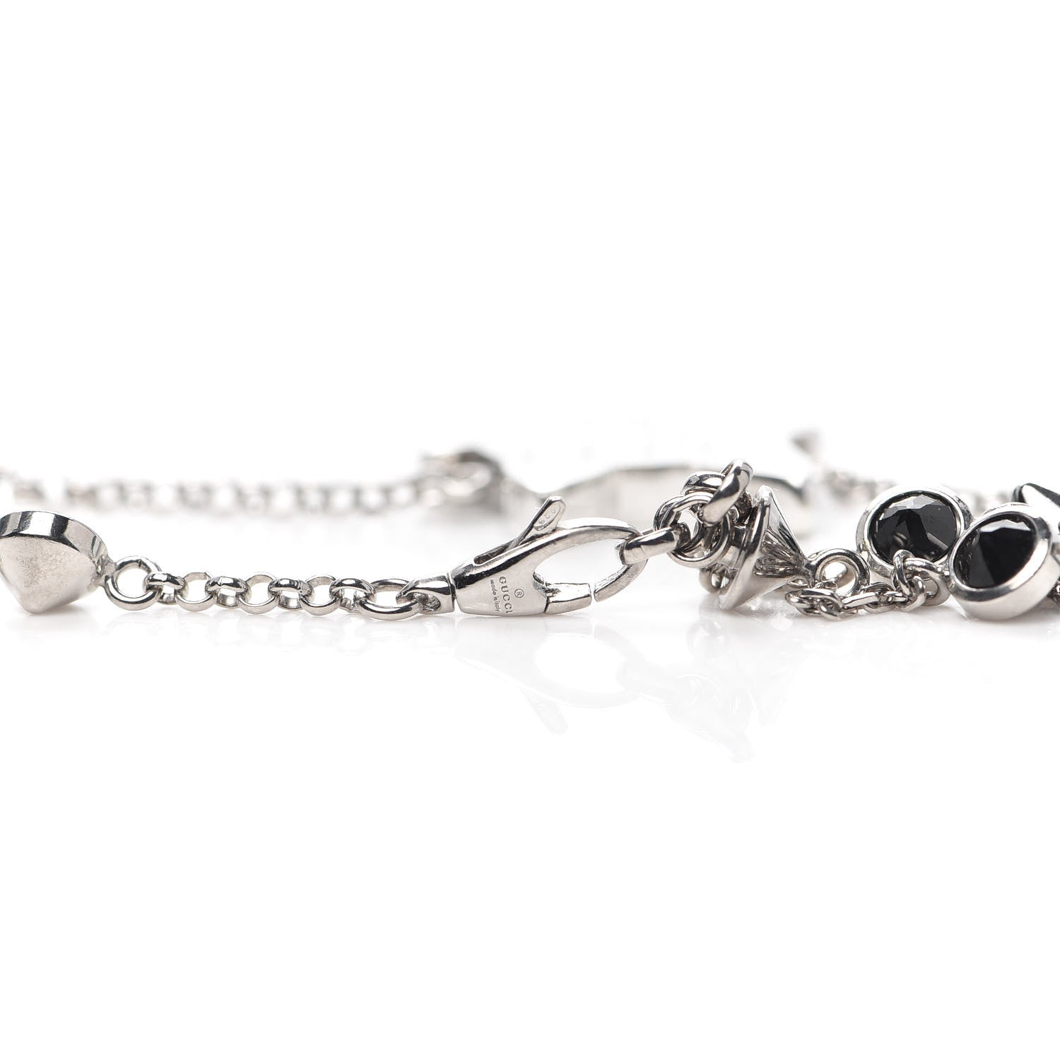 Gucci Sterling Silver Black Spinel Enamel Bosco Bracelet 4 of 5
