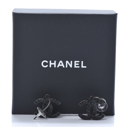 Chanel Baguette Crystal CC Dangle Earrings Black 5 of 5