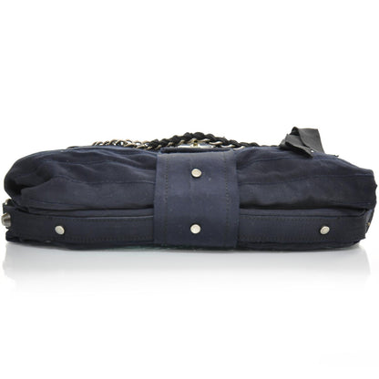 Lanvin Pleated Canvas Happy Shoulder Bag Navy 4 of 7