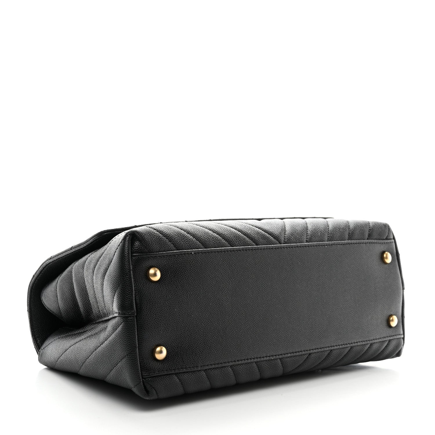 Chanel Caviar Chevron Quilted Small Coco Handle Flap Black 4 of 10