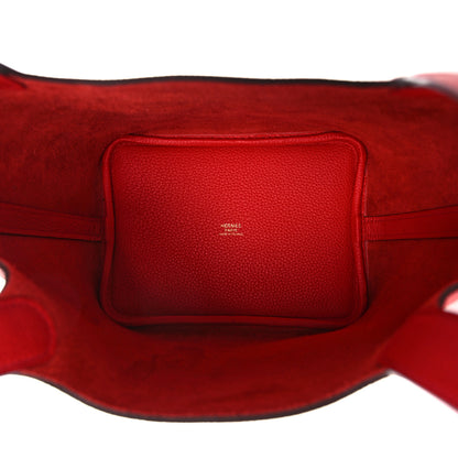 Hermes Taurillon Maurice Picotin Lock 18 PM Rouge de Coeur 4 of 9