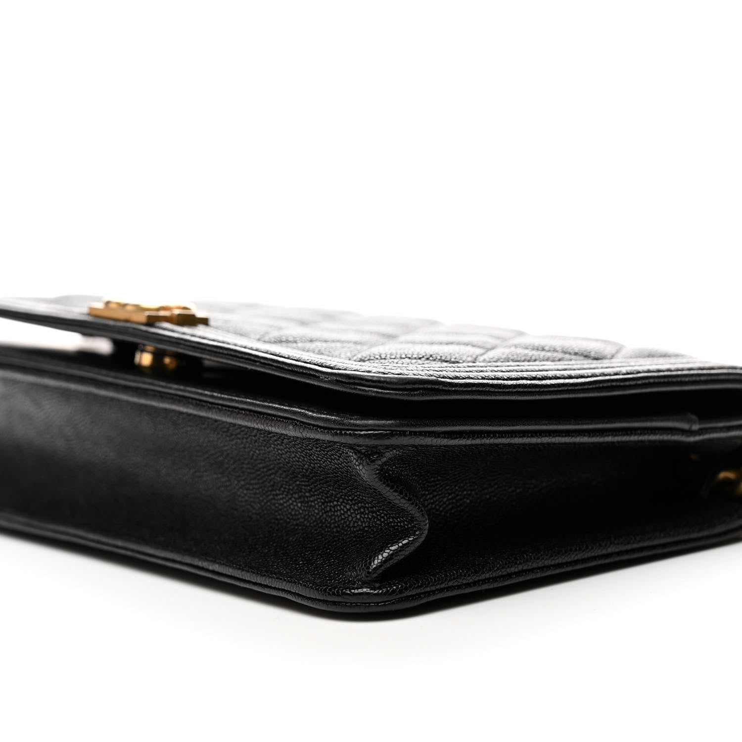 Chanel Caviar Quilted Boy Wallet On Chain WOC Black 11 of 12