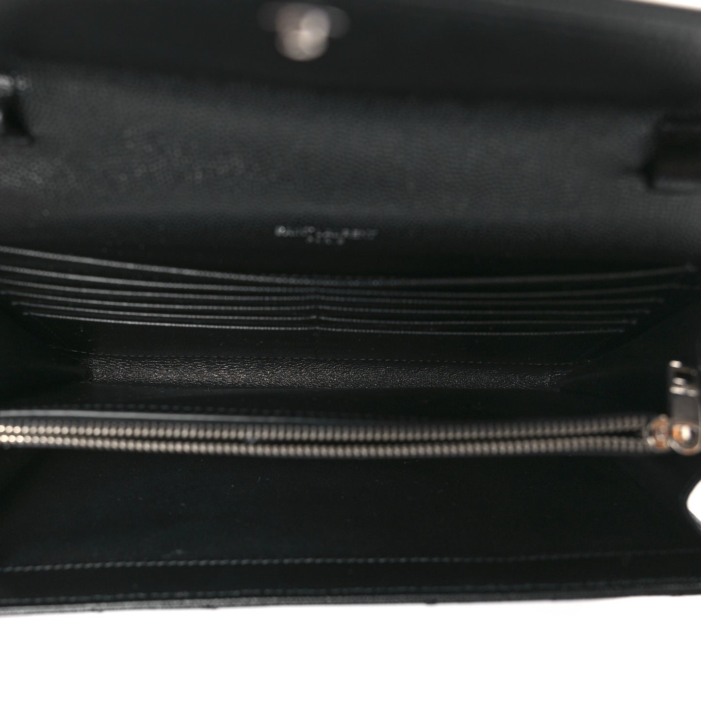 Grain De Poudre Matelasse Chevron Monogram Chain Wallet Black