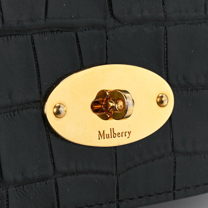 Mulberry Deep Calfskin Crocodile Embossed Small Darley Black 8 of 11