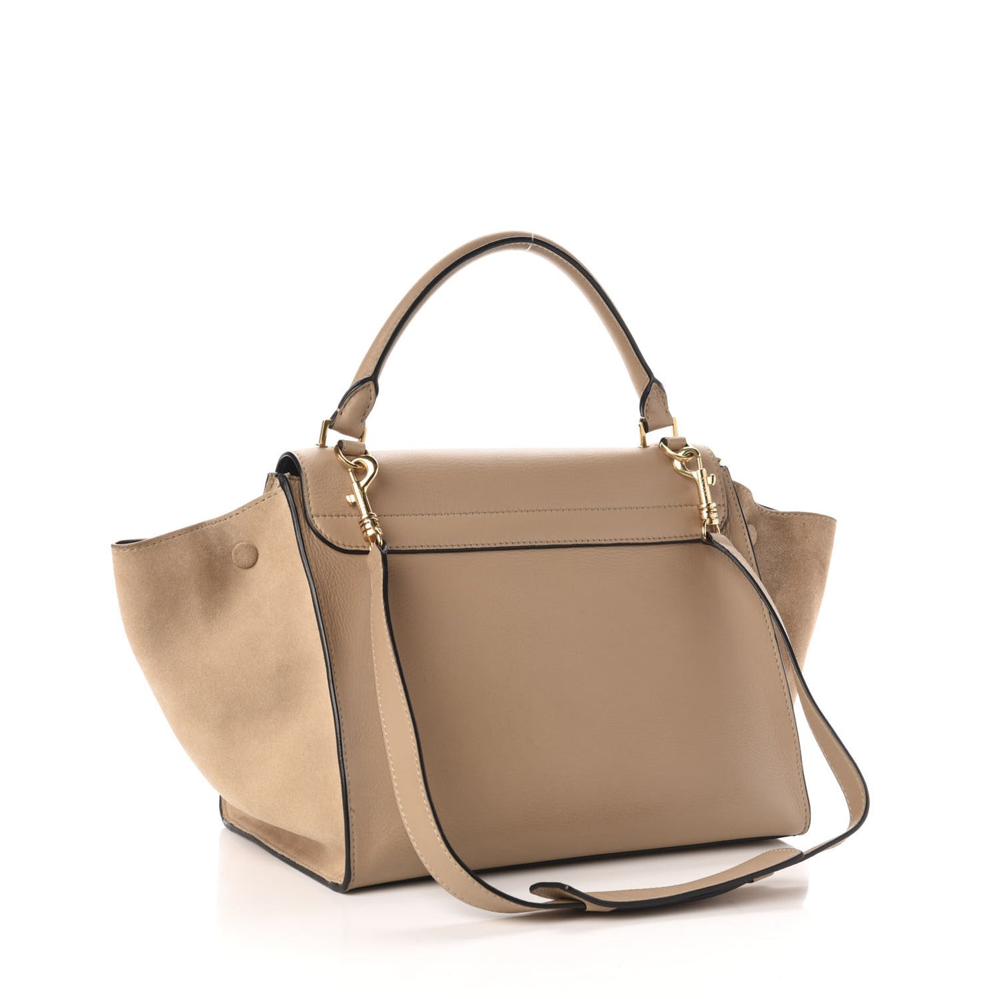 Smooth Calfskin Suede Medium Trapeze Sahara