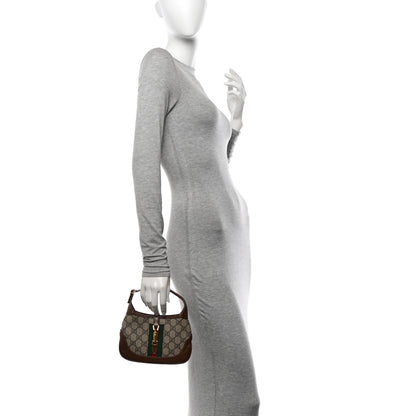 Gucci GG Supreme Monogram Azalea Calfskin Web Mini Jackie 1961 Hobo Beige Ebony Brown Sugar 2 of 10