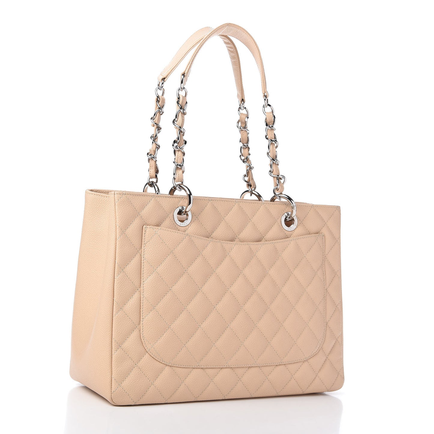 Caviar Quilted Grand Shopping Tote GST Beige Clair