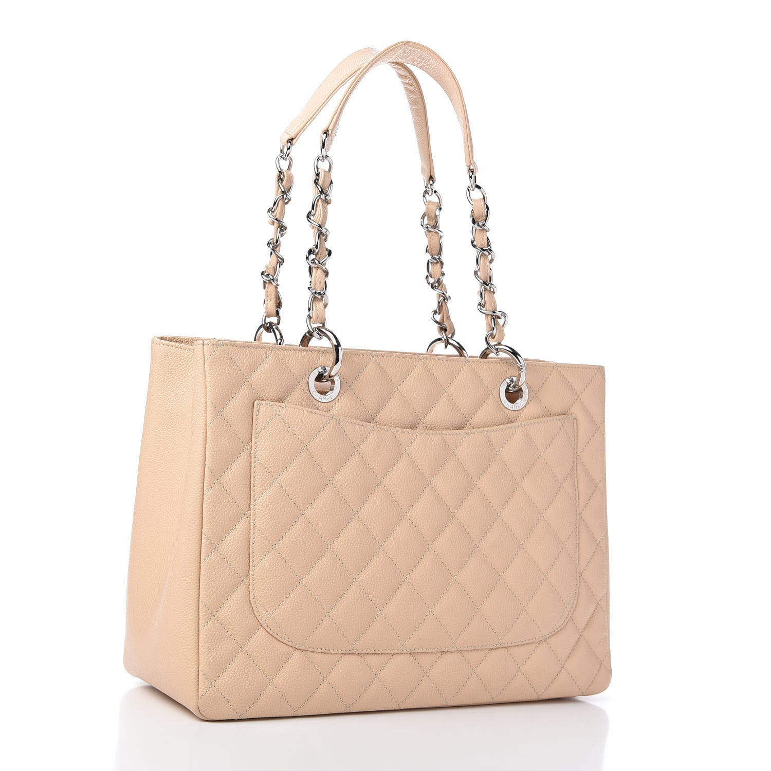 Chanel Caviar Quilted Grand Shopping Tote GST Beige Clair 3 of 11