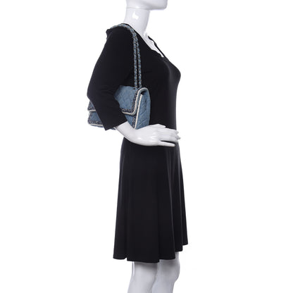 Chanel Denim Braided Medium Flap Bag Light Blue 2 of 11