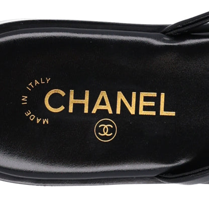 Chanel Goatskin CC Times Square Thong Sandals 42 Black 9 of 10