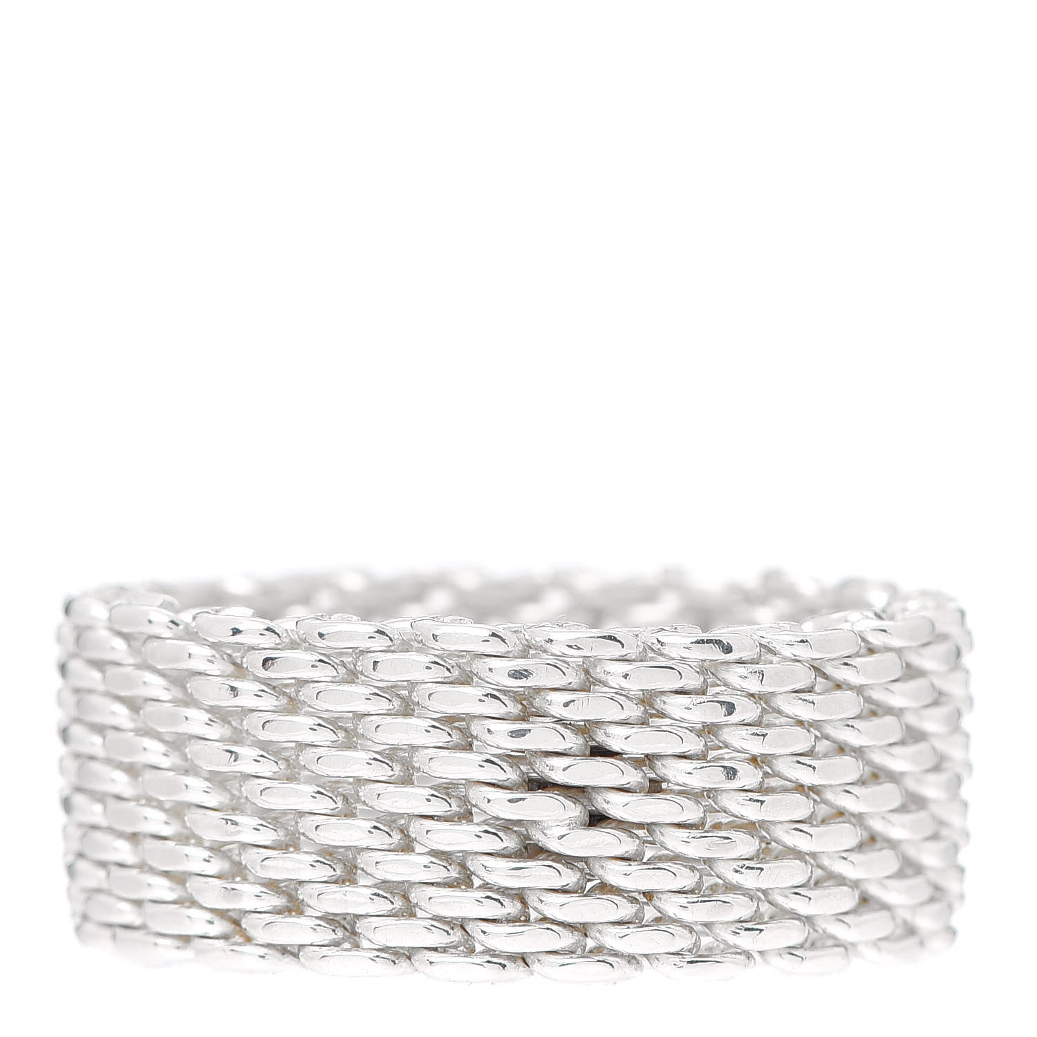 Tiffany Sterling Silver Somerset Mesh Ring 58 8.5 3 of 4