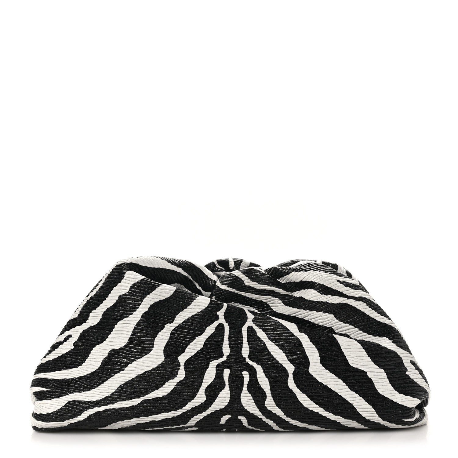 Bottega Veneta Nappa Zebra Print The Pouch Oversized Clutch White Black 1 of 9