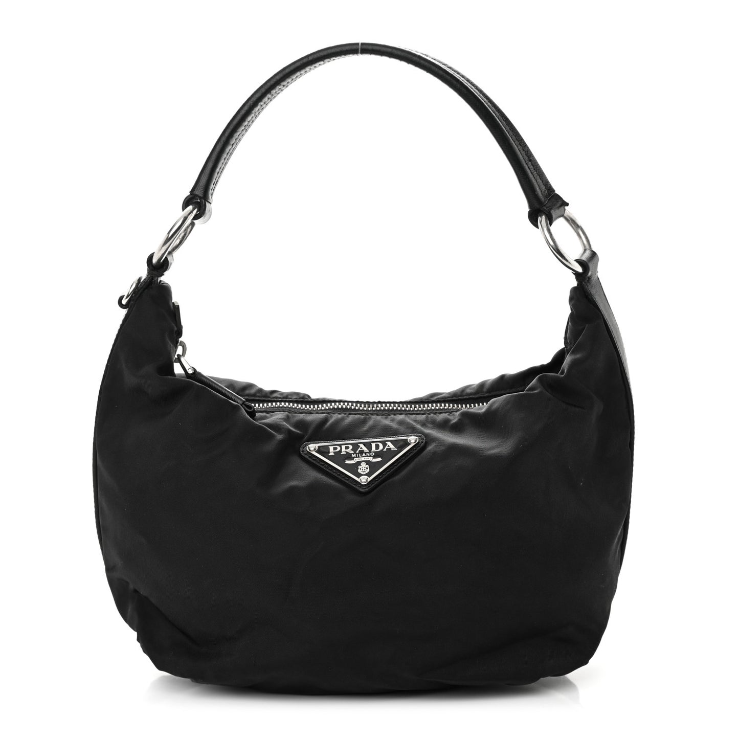 Tessuto Nylon Saffiano Sacca Shoulder Bag Black