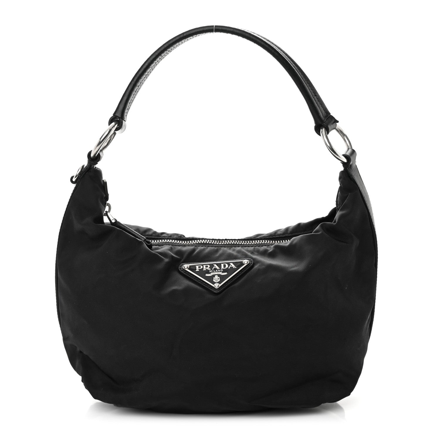 Prada Tessuto Nylon Saffiano Sacca Shoulder Bag Black 1 of 19