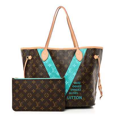 Louis Vuitton Monogram V Neverfull MM Turquoise 2 of 12