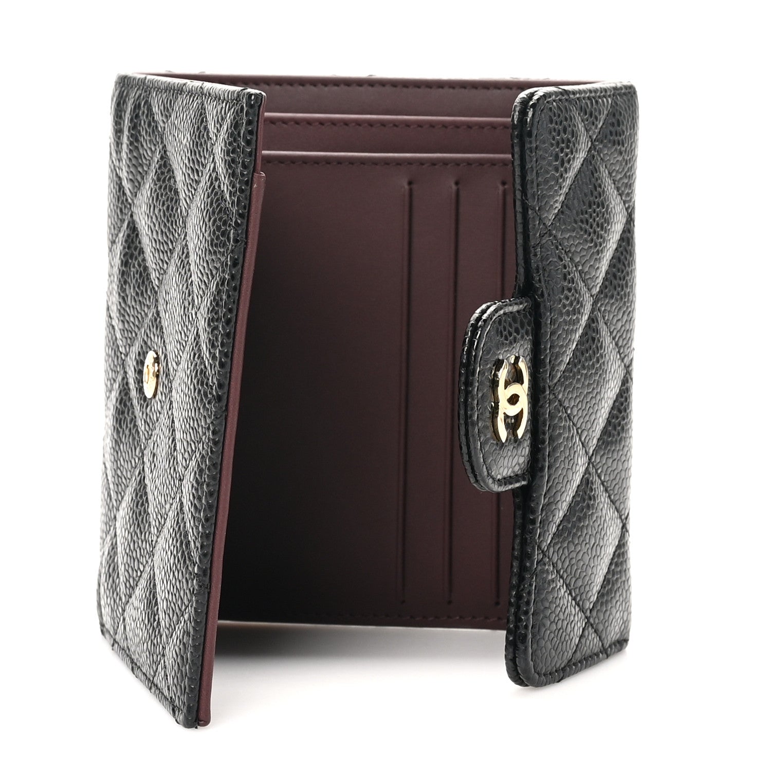 Chanel Caviar Quilted Compact Flap Wallet Black 5 of 8