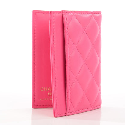 Chanel Lambskin Quilted CC Card Holder Fuchsia 3 of 7