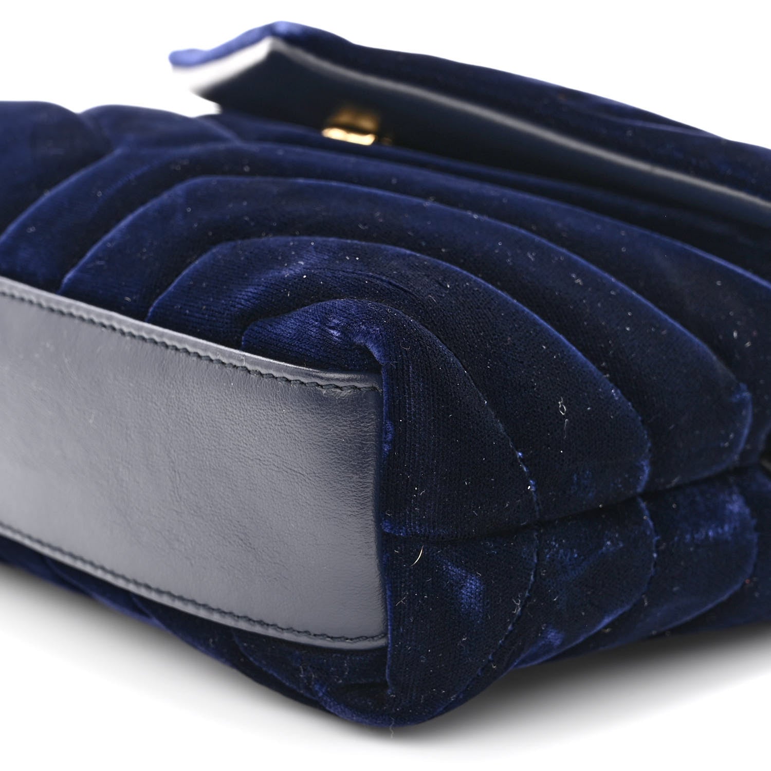 Saint Laurent Velvet Y Quilted Monogram Toy Loulou Crossbody Bag Deep Marine 9 of 9
