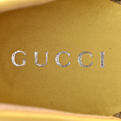 Gucci Nappa Matelasse GG Marmont Ankle Wrap Platform Espadrille Wedges 36.5 Banana 7 of 13