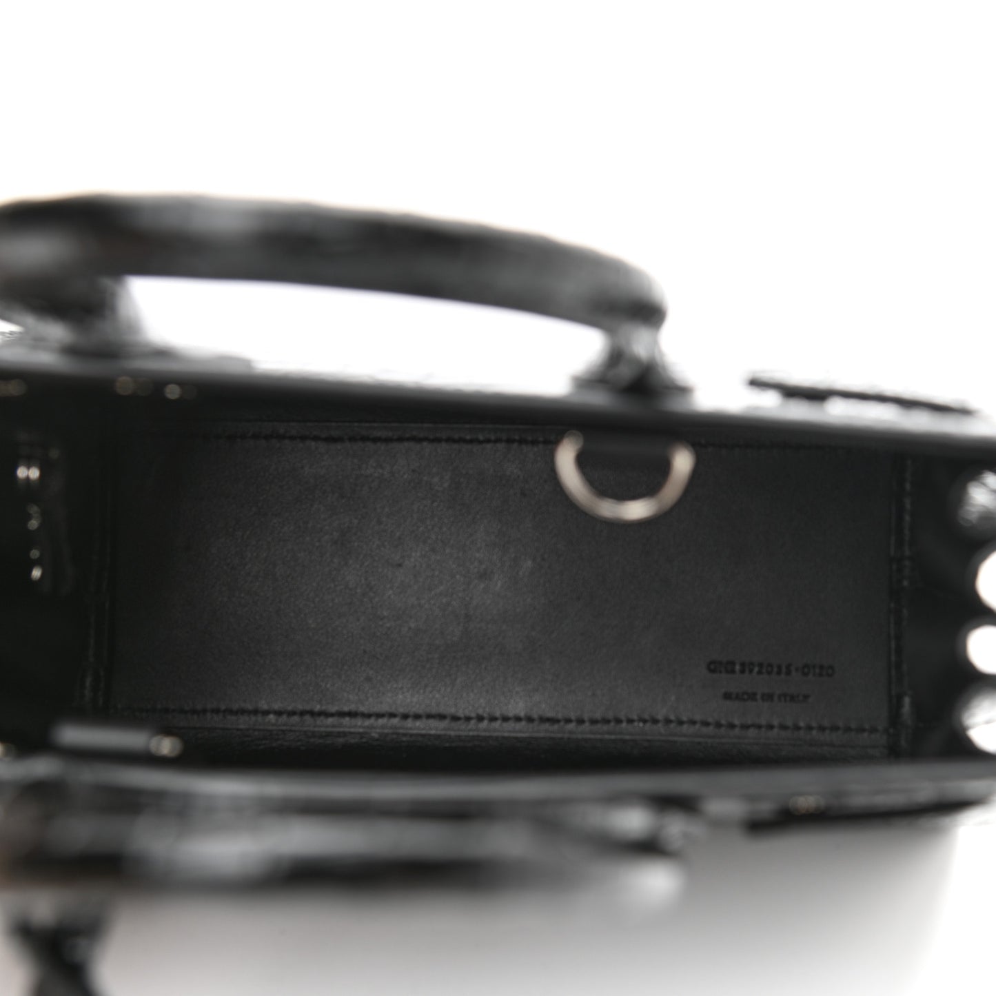 Calfskin Crocodile Embossed Nano Sac De Jour Black