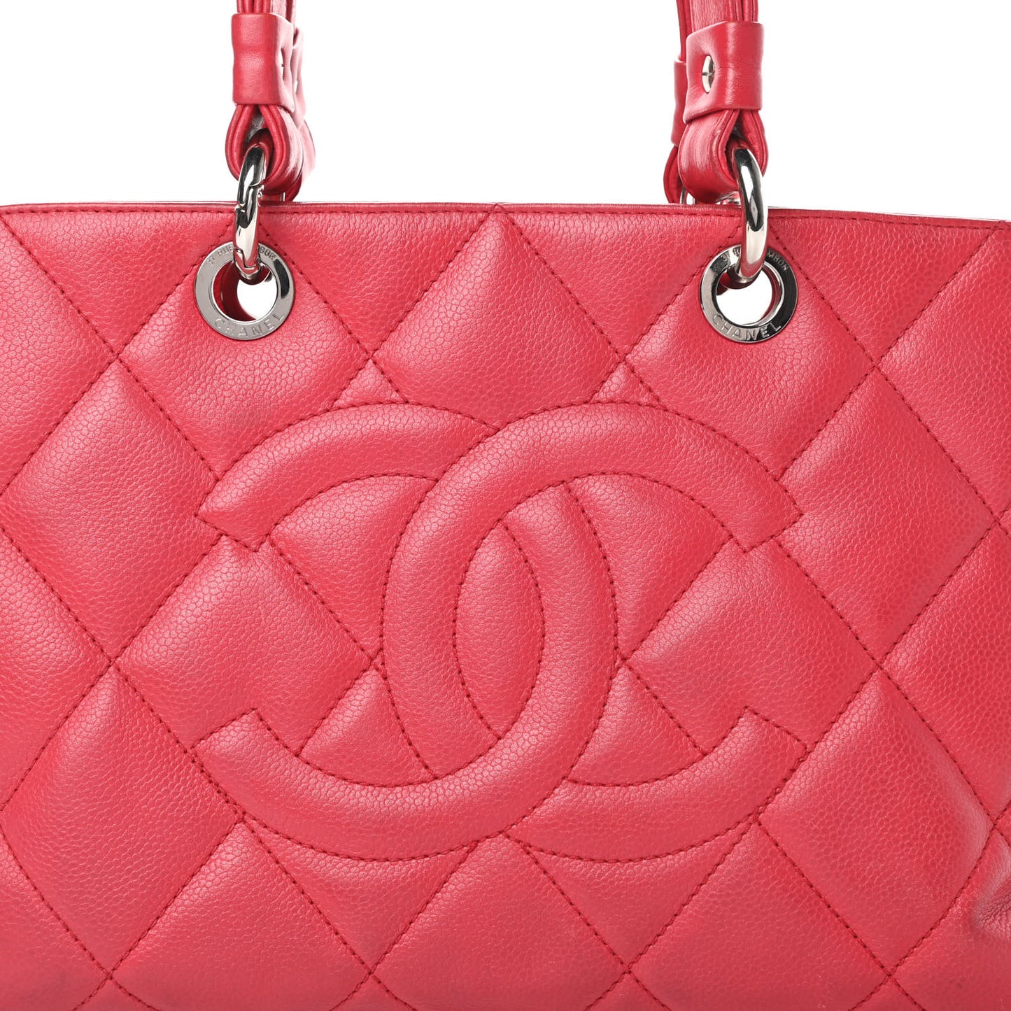 Soft Caviar Quilted CC Timeless Tote Fuchsia