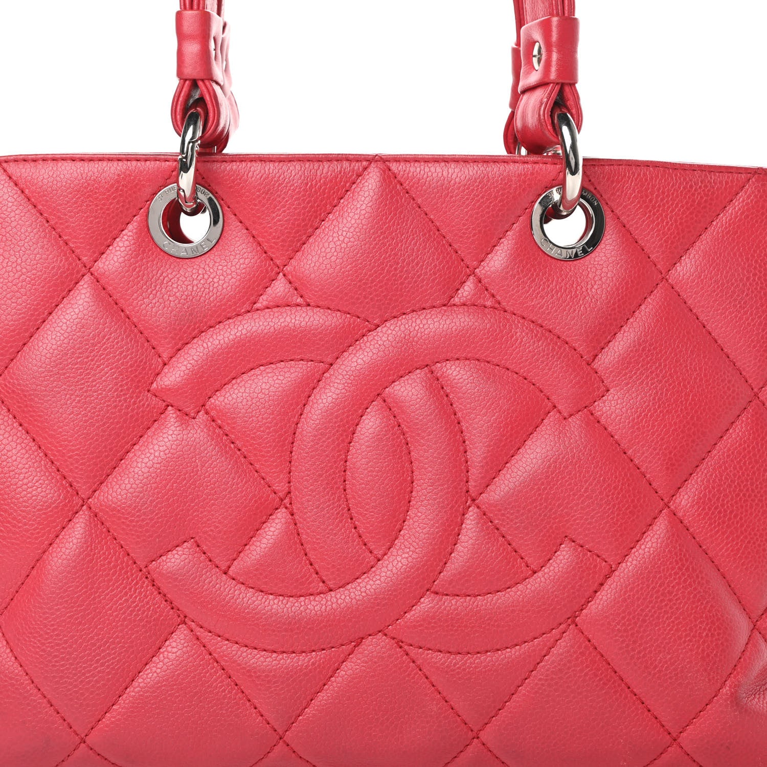Chanel Soft Caviar Quilted CC Timeless Tote Fuchsia 8 of 19