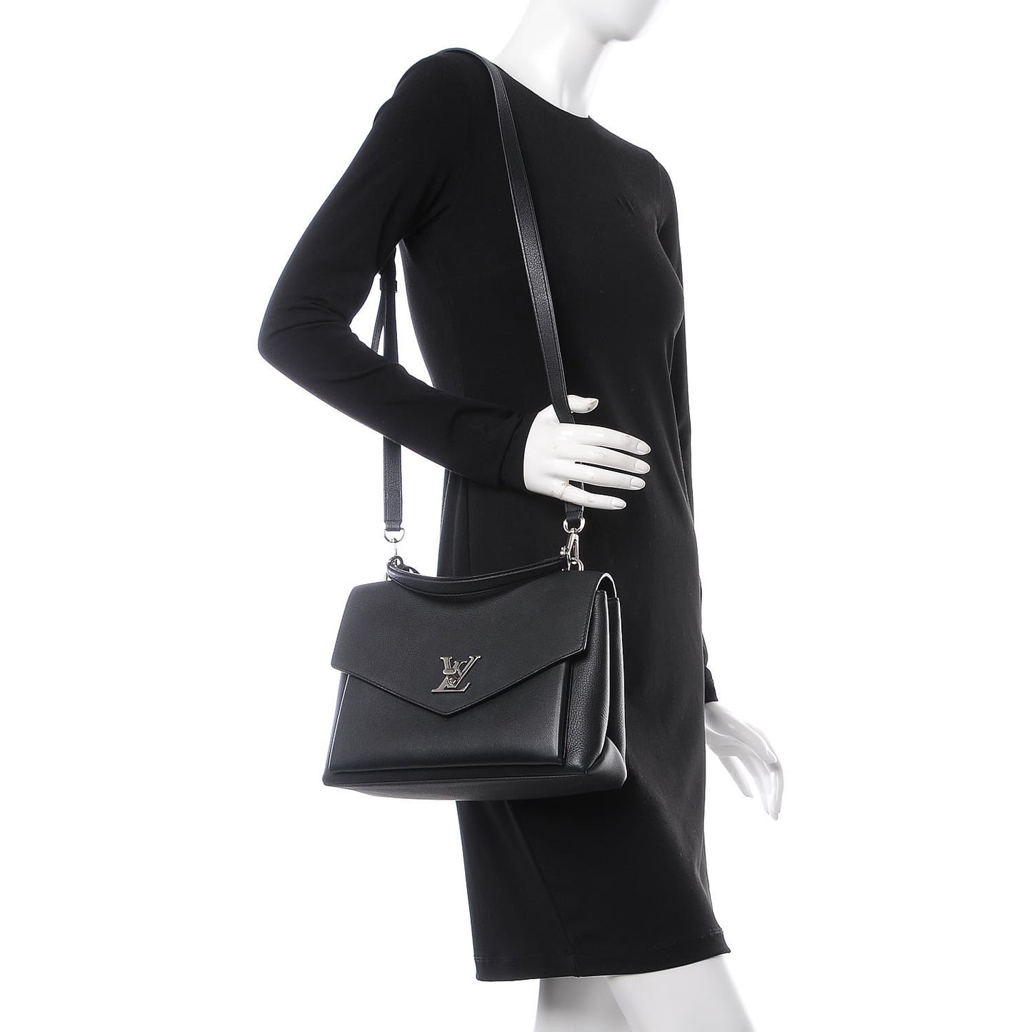 Soft Calfskin My Lockme Top Handle Black